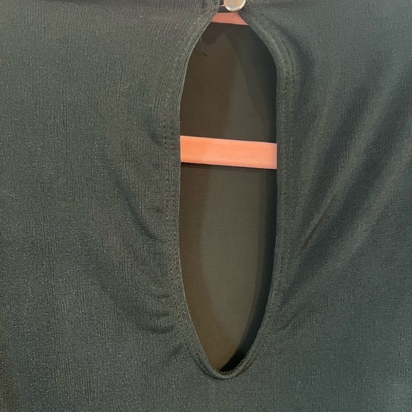 Elegant Forest  Green Ruched Dress Size Large - Picture 9 of 11